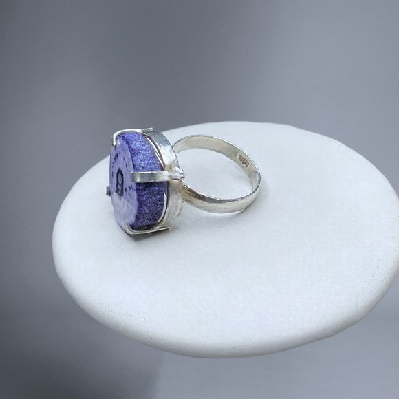 🌺Unique Artisan Sterling Geode Ring - Picture 5 of 12